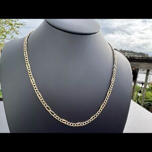 Vintage 10k Solid Yellow Gold Figaro Chain Necklace 20”